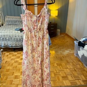 Lovestitch Pink Floral Tie-Front Dress